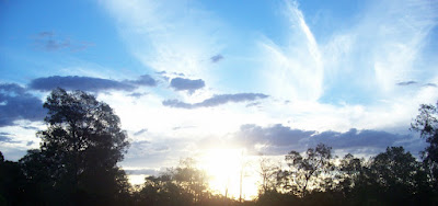 vista landscape photo of sun setting in outback