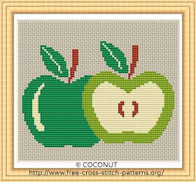 APPLE (3) , FREE AND EASY PRINTABLE CROSS STITCH PATTERN