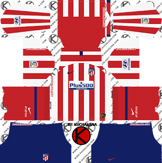  Yang akan saya share kali ini adalah termasuk kedalam home kits [Update] Atletico Madrid 2019/2020 Kit - Dream League Soccer Kits