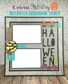 Cricut Artistry Halloween scrapbook layout