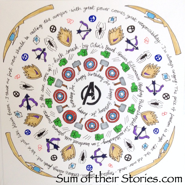 Superhero Themed Mandala Greeting Card