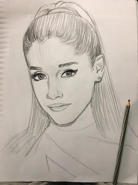 Pencil portrait of Ariana Grande done in 12 minutes.