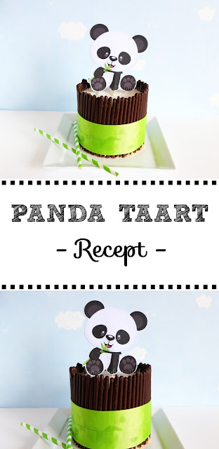 Panda taart makkelijk te maken met kwarktaart mix, panda printable, panda taart maken, mikado koekjes gebruiken voor taart