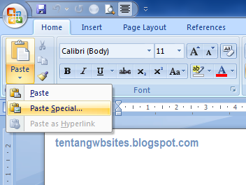  Baiklah para teman-teman blog tentangwebsites kali ini akan saya bagikan tutorial sekias micr Perbedaan Paste, Paste special dan Paste As Hyperlink