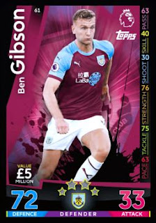 Match Attax 2018 2019 Burnley Premier League