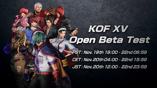 king of fighters 15 kofxv open beta release date november 19-22 snk fighting game playstation state of play october 2021 ps4 ps5