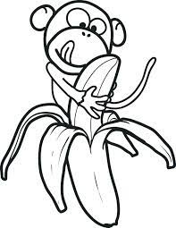 Coloring page of the monkey and the banana story