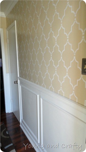 stenciled foyer