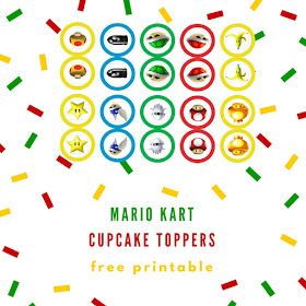 Mario Kart cupcake toppers