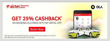 Book Ola rides from Airtel app, get 25% cashback