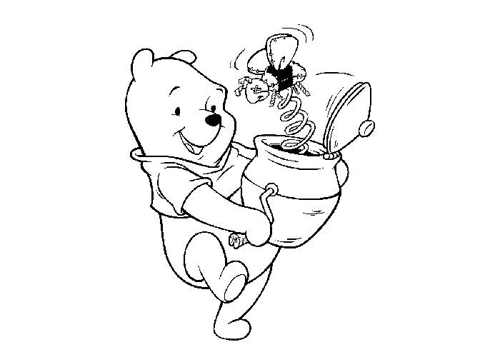 printable walt disney pooh playing coloring page for kids title=
