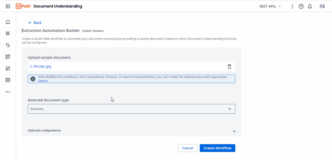 Low Confidence Receipt Workflow With Validation in UiPath Studio Web by nmnithinkrishna