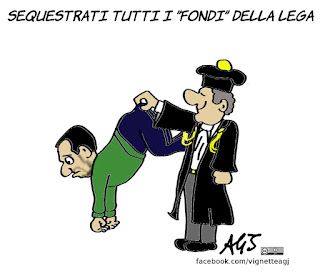 lega, salvini, riesame, fondi, sequestro, vignetta, satira