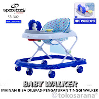 Baby Walker Spacebaby SB302 Dolphin Music Toy (Baterai AA) Mainan Bisa Dilepas Alat Belajar Jalan Bayi