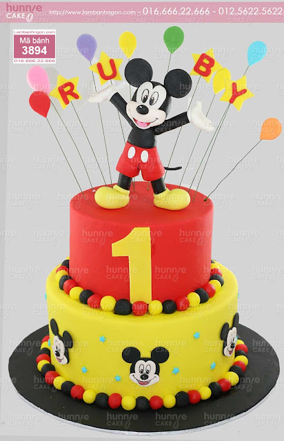Bánh sinh nhật 2 tầng hình Mickey