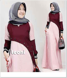 Baju Hijabers Polos Cantik LEONI MAXI Bahan Ima Platinum