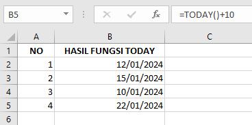 Cara Menggunakan Rumus Fungsi TODAY di Microsoft Excel dan Contohnya