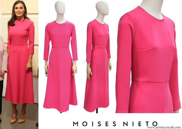 Queen Letizia wore Moises Nieto Fuchsia Dress