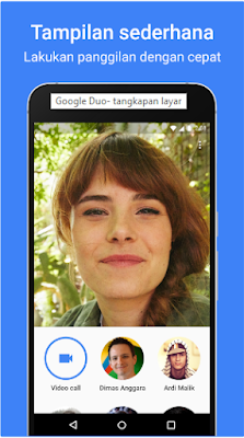 Tampilan sederhana google duo