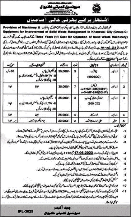 Municipal Committee Khanewal Jobs 2023