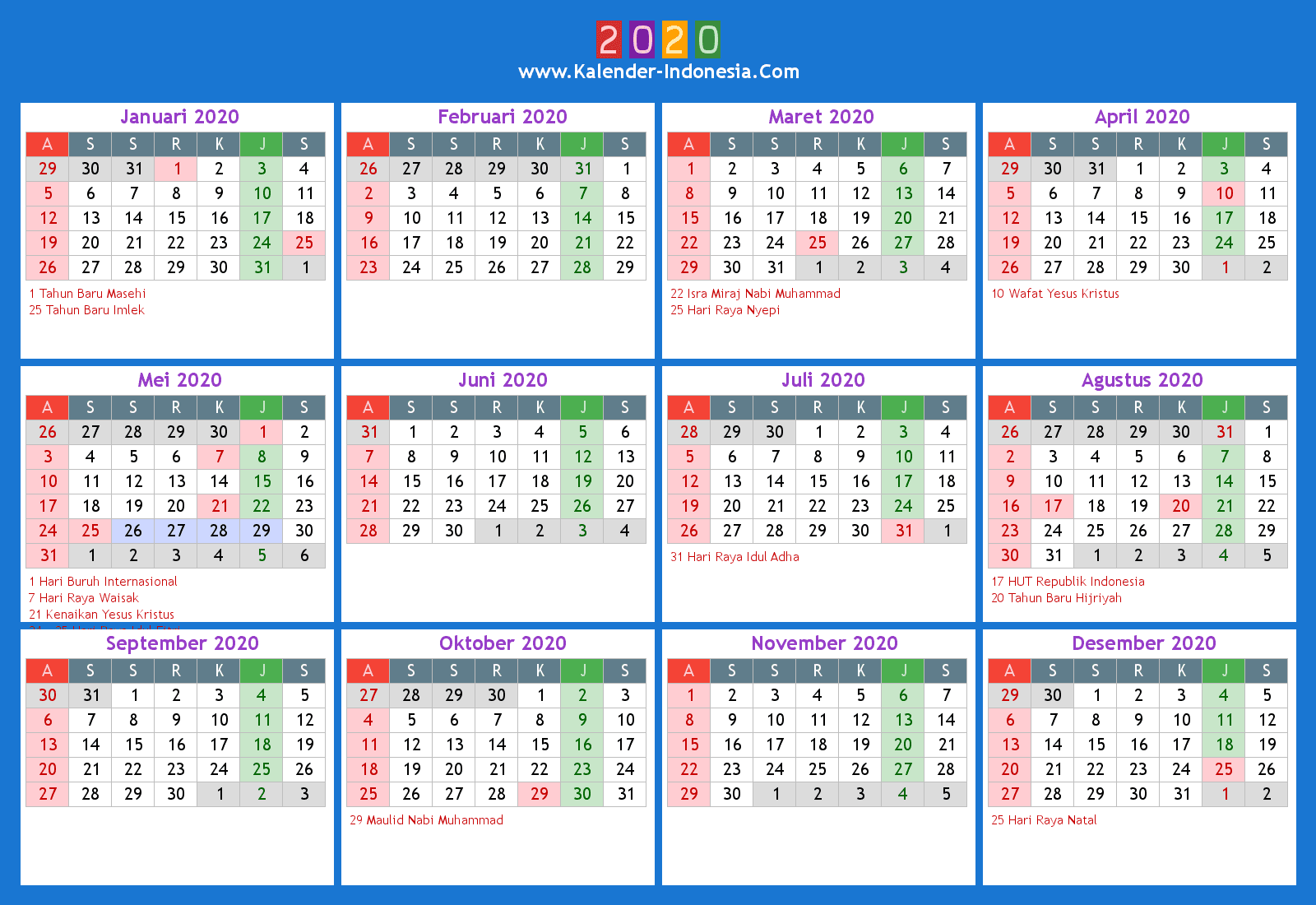 Kalender Indonesia Online 2022