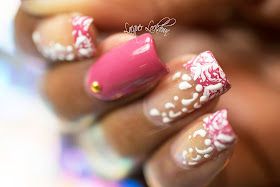 Lacquer Lockdown - nail art stamping blog, Moyra nail art stamping plates, Moyra 11, Damask Drapery, China Glaze Life is Rosy, Messy Mansion Basic Accessories Kit 2.0, nail stamping templates, Mosaic Gel Pain, 3D gel nails, funky french fingers, wedding nail art, special occasion nail art, nail art stamping, stamping, special occasion nails, cool nail art ideas, abstract nail art