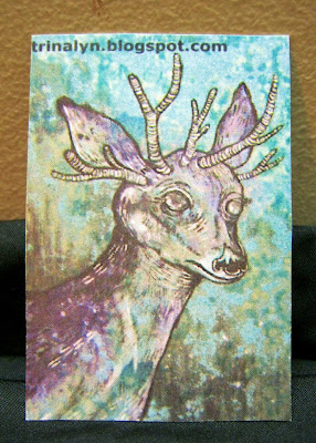 Deer sticker horns original art