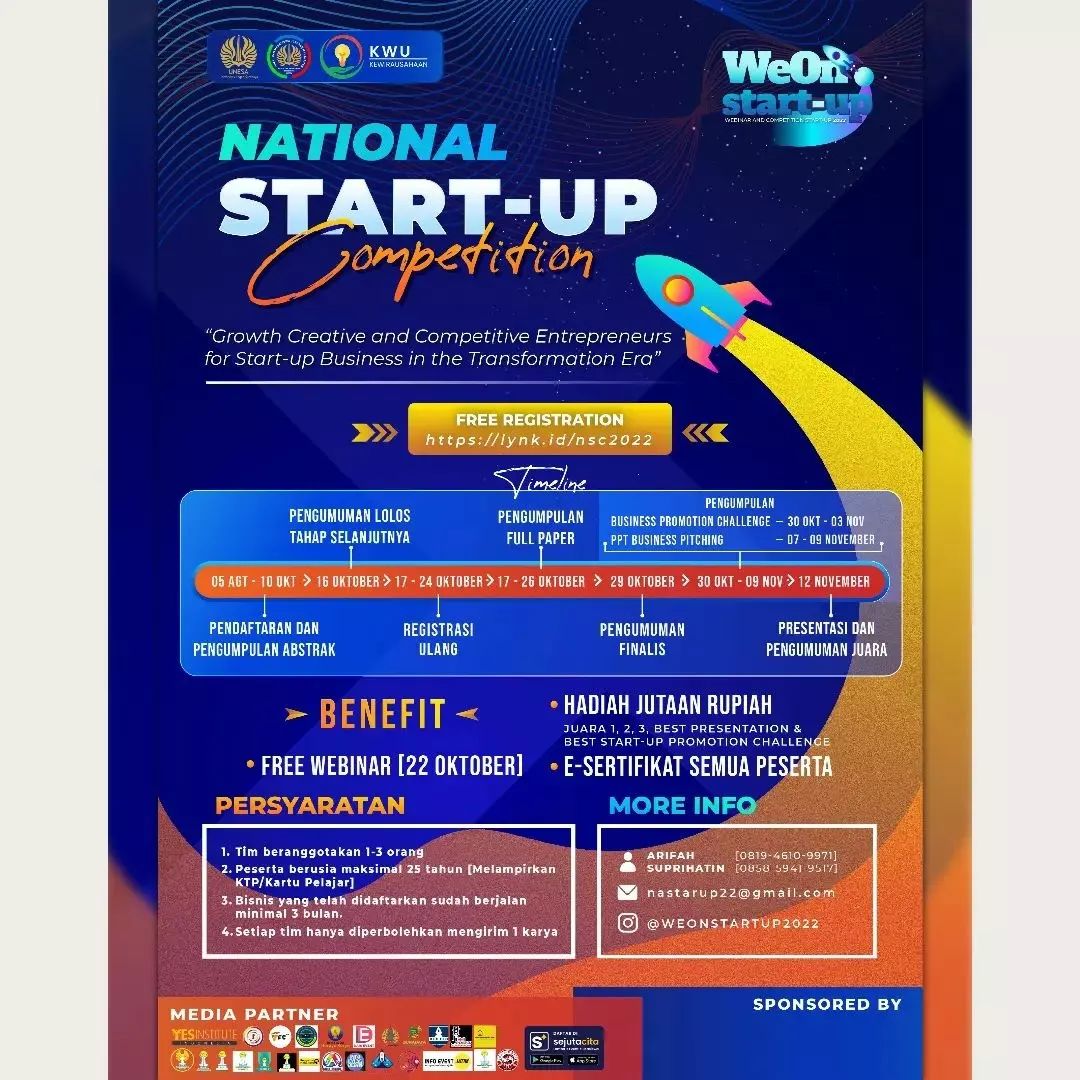 Gratis National Start-Up Competition 2022 di UNESA