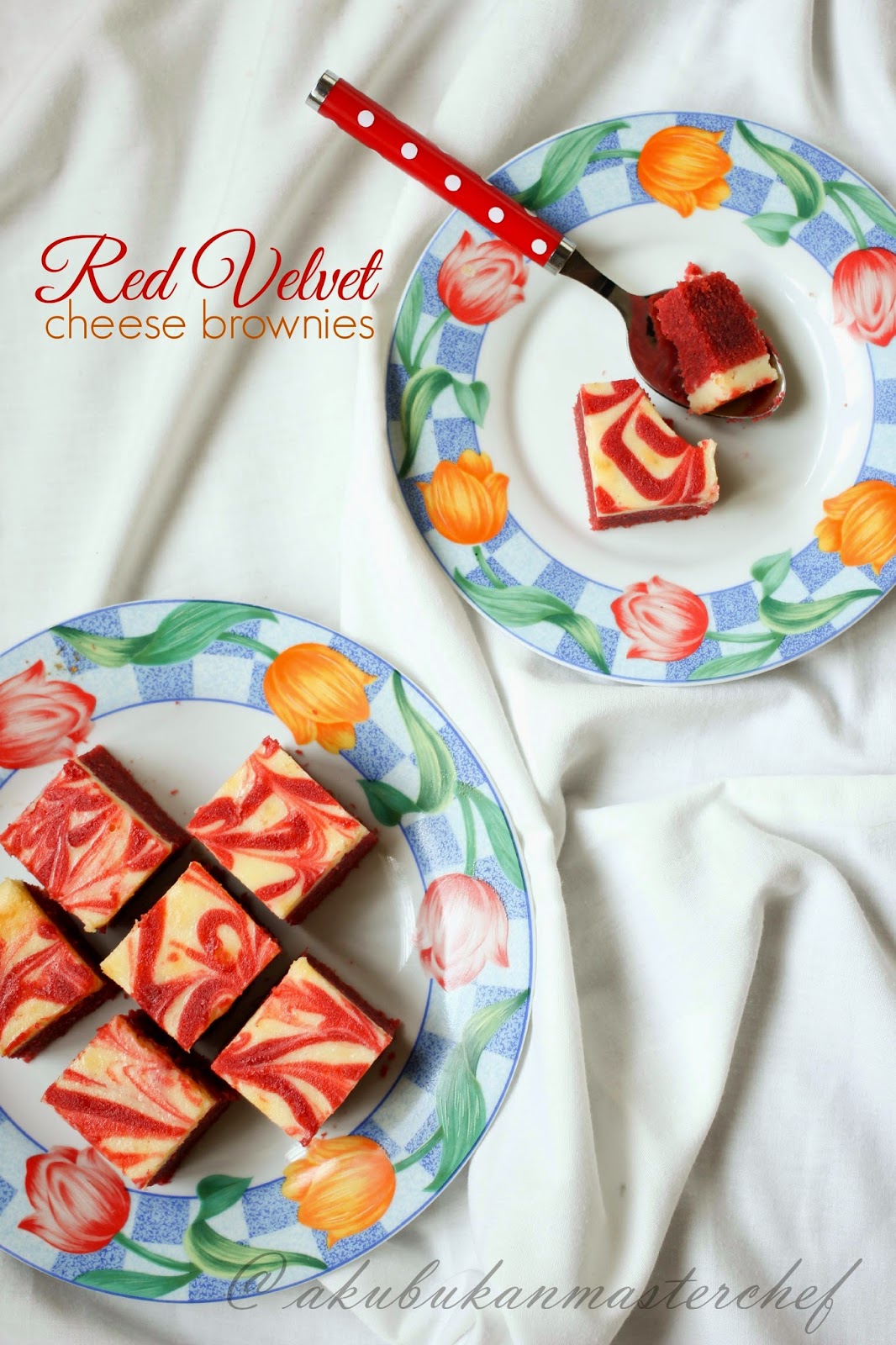 Aku Bukan Masterchef: Resepi 333 : Red Velvet Cheese Brownies