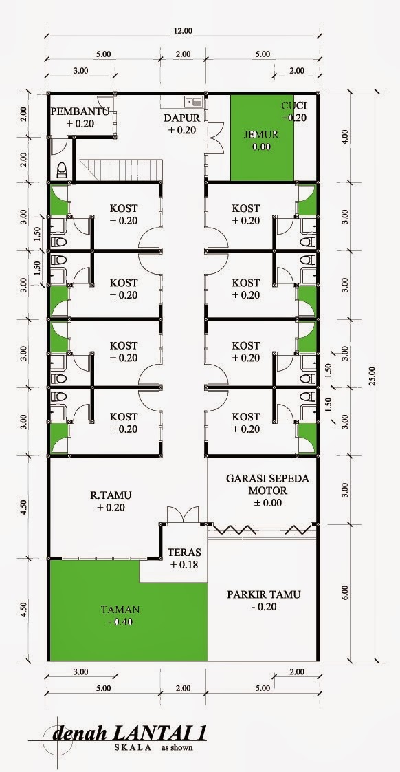 Rumah Tipe 70 Menjadi Kos-Kosan  Desain Denah Rumah Terbaru  Denah 