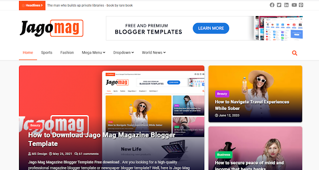 jago mag premium blogger template