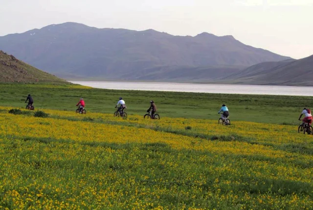 biking around Neor Lake. Ardebil-Iran