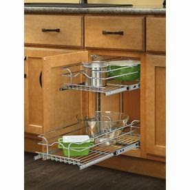 Rev-A-Shelf 11.75-in W x 22-in D x 19-in H 2-Tier Metal Pull Out Cabinet Basket
