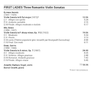 booklet20 16  - First Ladies - Three Romantic Violin Sonatas - Annette-Barbara Vogel, Durval Cesetti