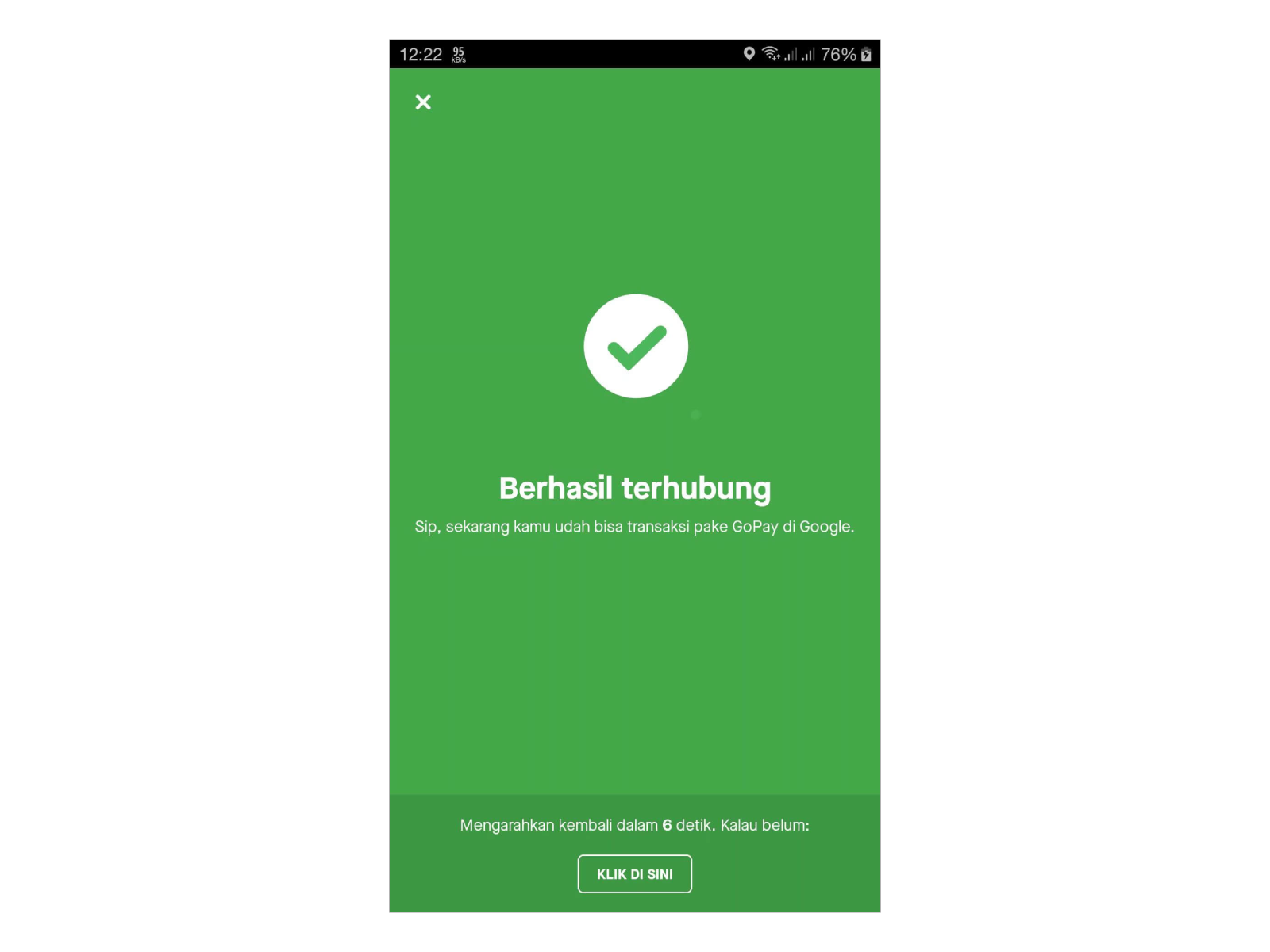 GoPay Berhasil Terhubung dengan Google Play