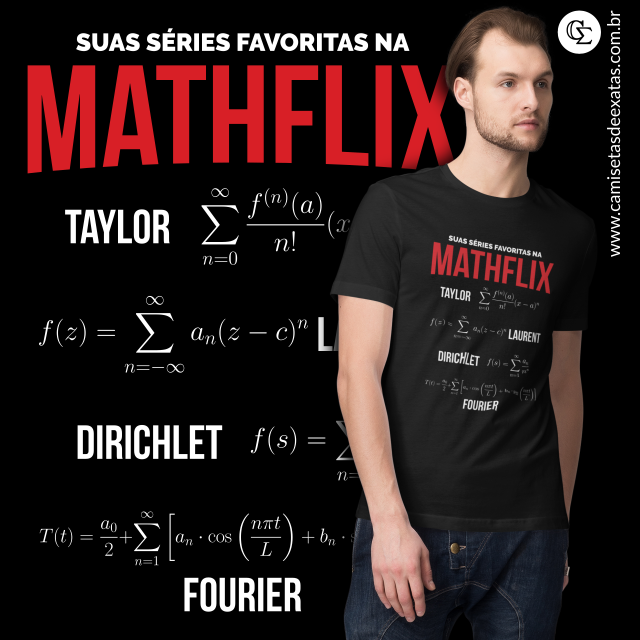 Camiseta Mathflix - suas séries favoritas