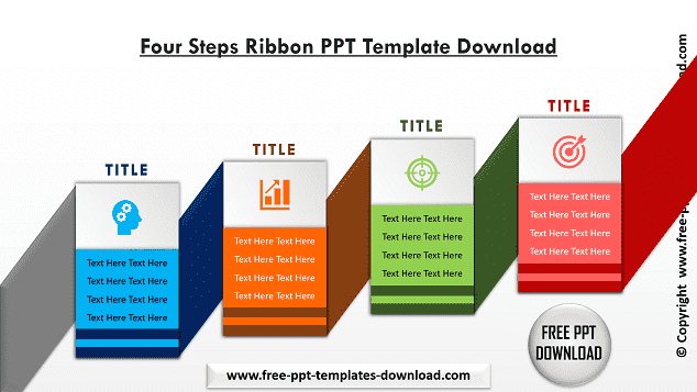 Four Steps Ribbon PPT Template Download