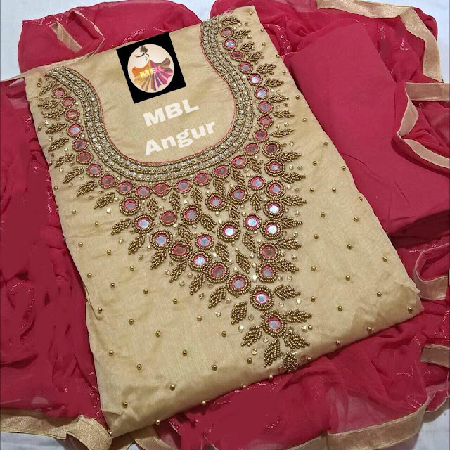  Latest Chanderi Cotton Top  With Khatali Hand Work |Online Buy Saree