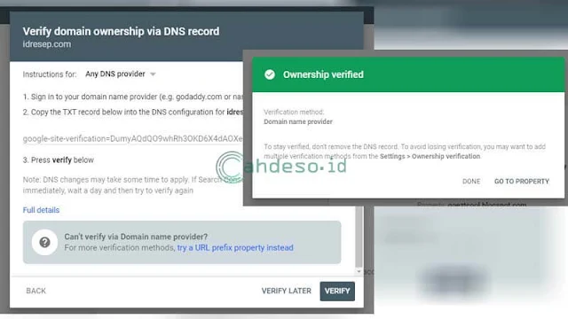 Cara Verifikasi Website ke Google Seach Console via DNS Record