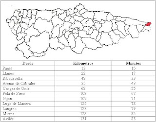 mapa de Ribadedeva