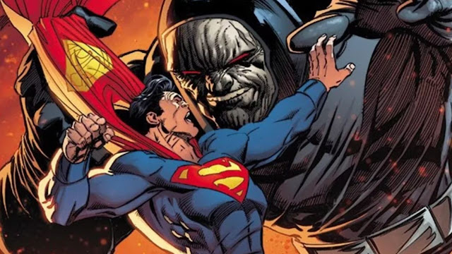 Superman fighting Darkseid