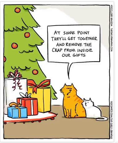 Mystery Fanfare Cartoon Of The Day Cat Christmas Presents