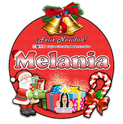 Nombre Melania - Cartelito por Navidad nombre navideño