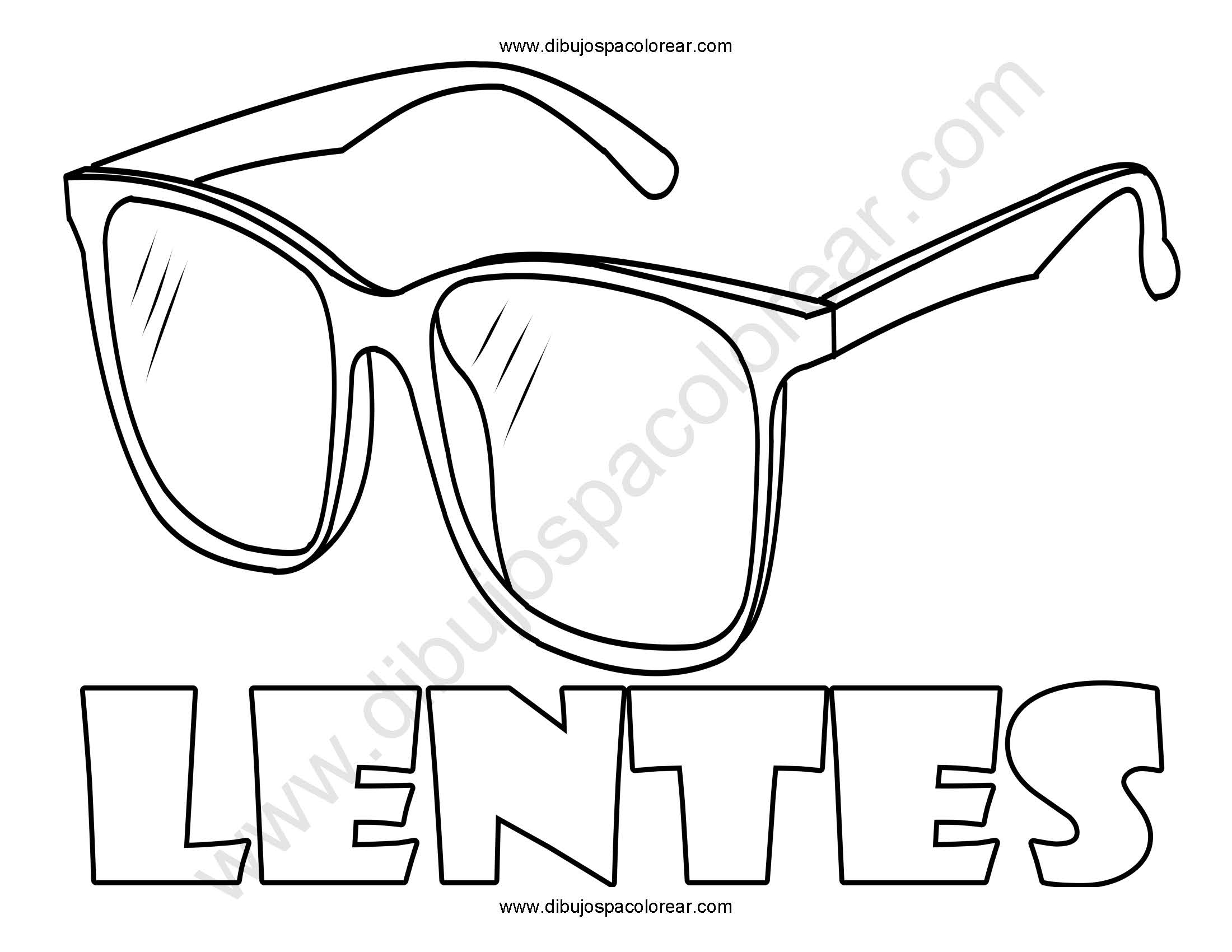 lentes dibujo a color o para colorear