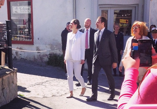 Crown Princess Victoria of Sweden and Prince Daniel of Sweden visited the Island of Gotland. Also visits the newly built bee-hotel. Gotland Governor Cecilia Schelin-Seidegård