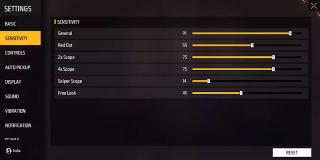 Best Sensitivity For Free Fire One Tap Headshot Settings