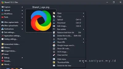aplikasi perekam layar ShareX
