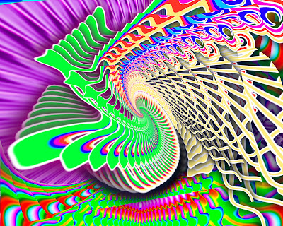 Psychedelic Art - Green Green Greener Still - gvan42