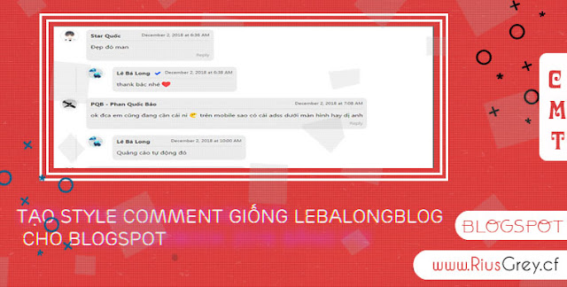 Tạo Style Comment đẹp Giống LEBALONGBLOG Cho Blogspot