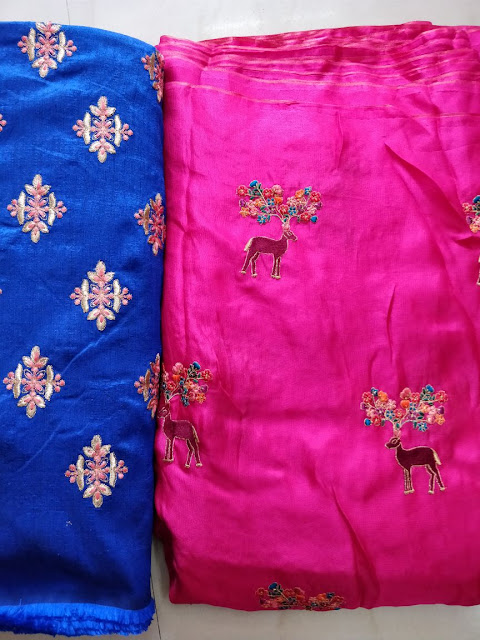 Fancy jute Georgette Sarees With Designer blouse